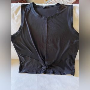 Zobha Black Twist Front Tank Top